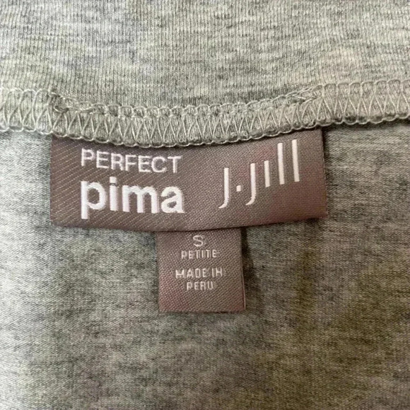 J. Jill Gray Perfect Pima Cotton Short Skirt Size Small Petite A-Line Stretch - Picture 7 of 7